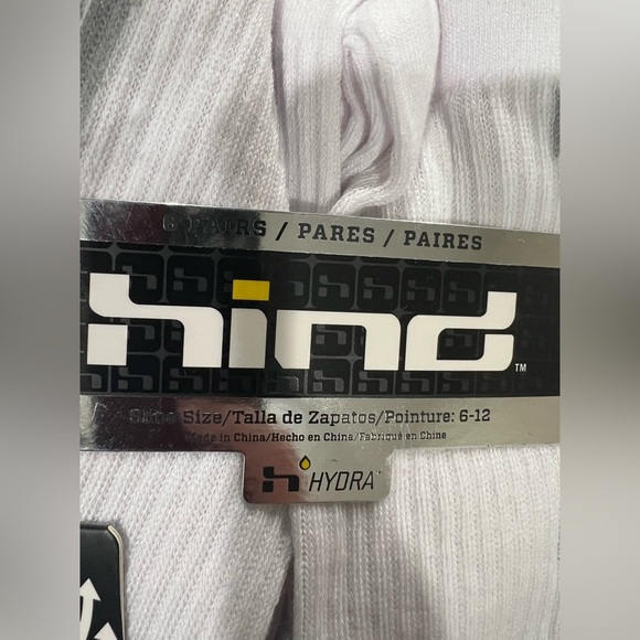 New NIP NWT mens HIND long tall white socks shoe sz 6-7-8-9-10-11-12 - Picture 3 of 4